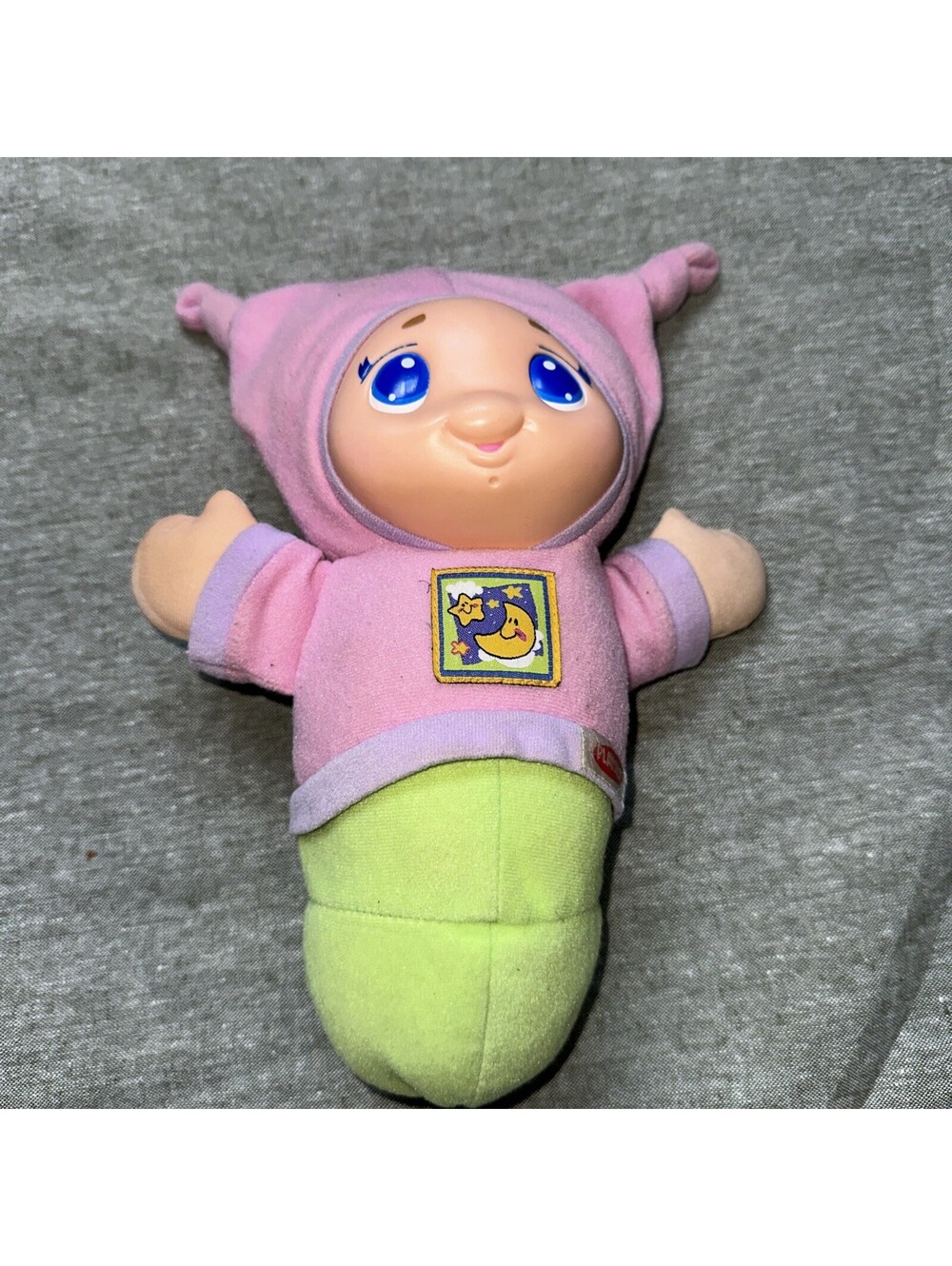2008 Playskool Lullaby Gloworm Pink Plush Light Up Soothing Baby Toy Works rare